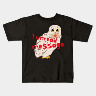 1 Unread Message Owl Kids T-Shirt